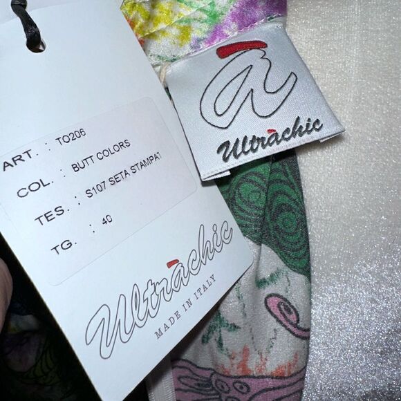 NWTs ULTRA’CHIC Silk Butterfly Dress Size 40 - Picture 9 of 10